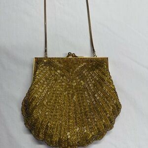 Valerie Stevens Gold Shell Clutch